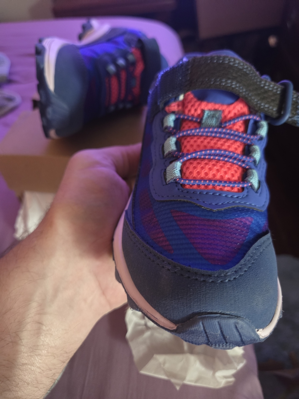 Merrell Kids Navy Blue, Pink and Coral Trail Sneakers - Picture 7 of 10